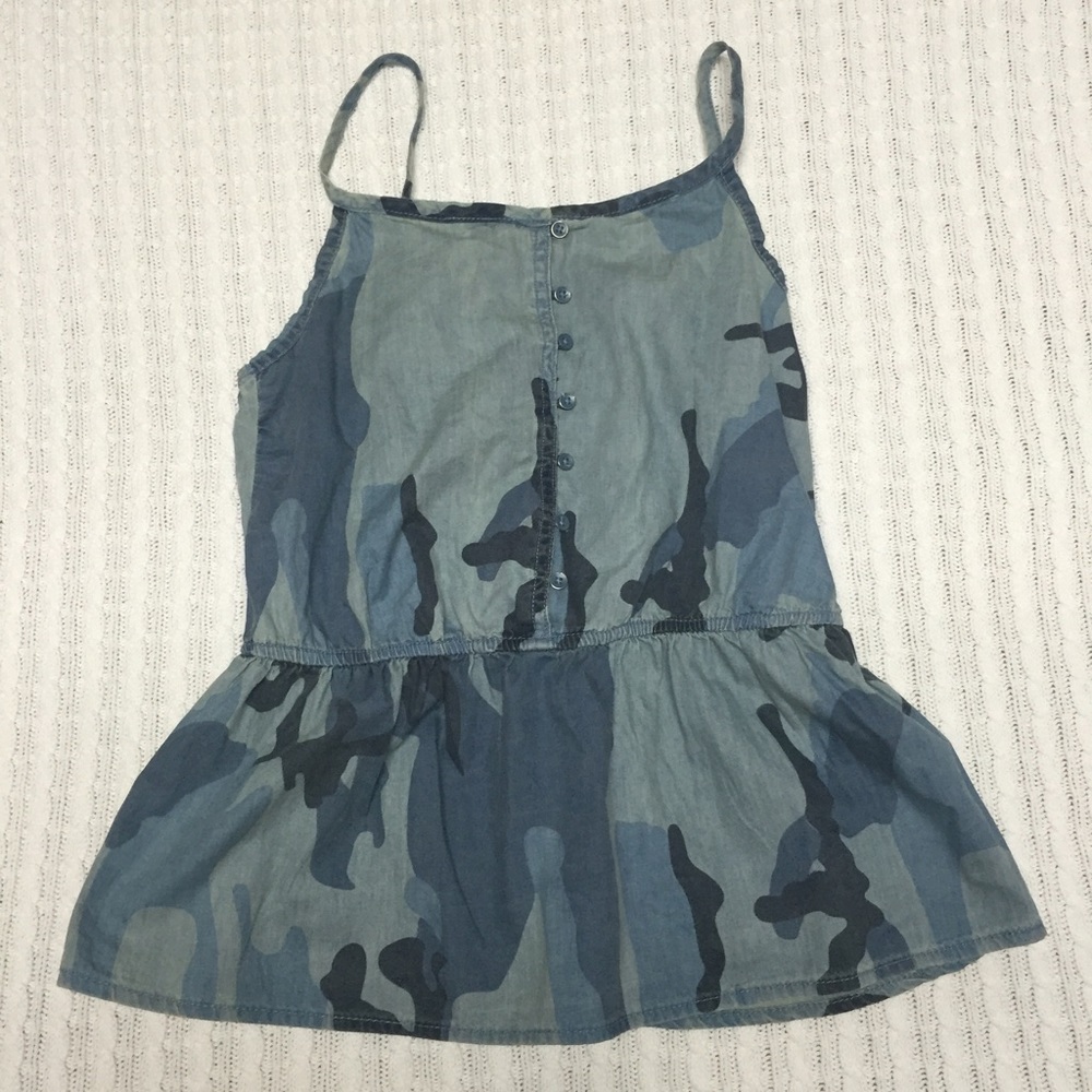 Arizona Camouflage Blue Peplum Tank‎ Top XS NWT